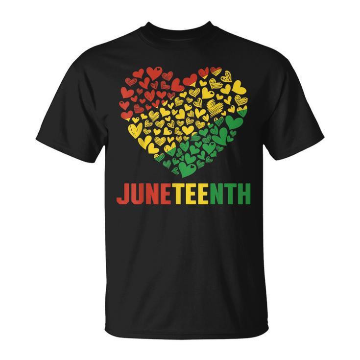 Junenth 1865 Heart Fist Celebrating Black Freedom African  Unisex T-Shirt