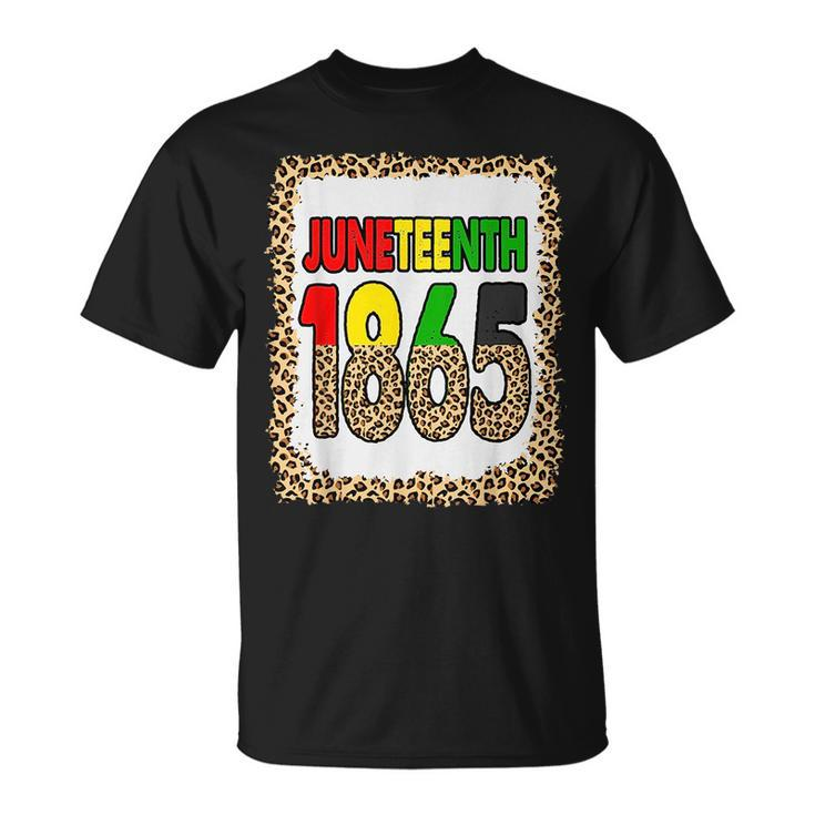 Junenth 1865 Leopard Skin Black History African American Unisex T-Shirt