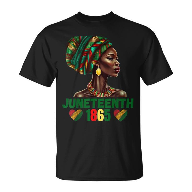 Junenth Black Afro American Woman 1865 Pride African  Unisex T-Shirt