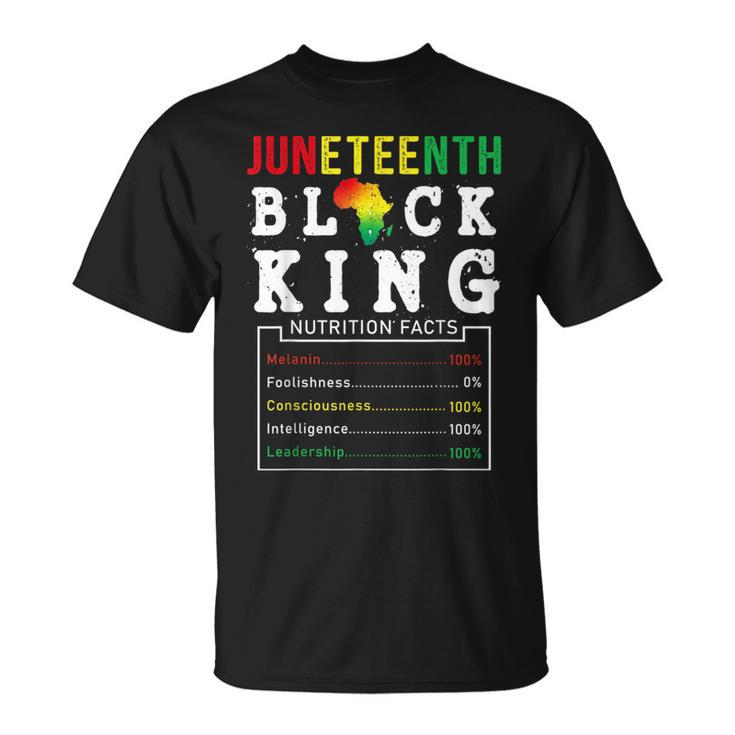 Junenth Men Black King Nutritional Facts Freedom Day Gift For Mens Unisex T-Shirt