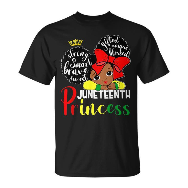 Junenth Princess Black Girls Kids Afro American Freedom  Unisex T-Shirt