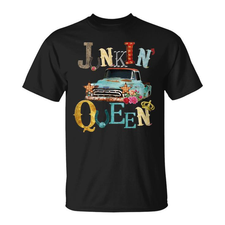Junking Queen Thrift Queen Americana Truck Funky Junk T-Shirt