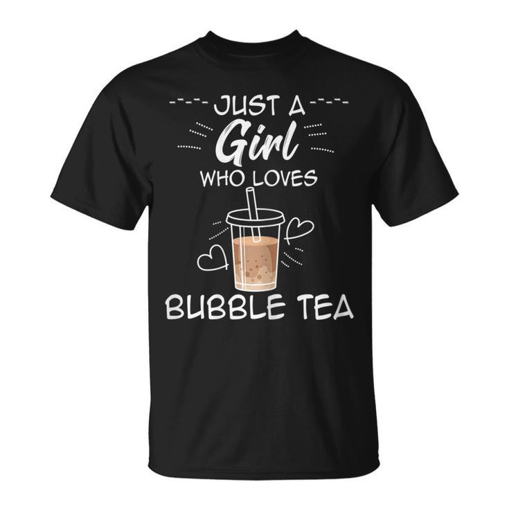 Just A Girl Who Loves Bubble Tea Cute Boba Milk Tea Design  Unisex T-Shirt