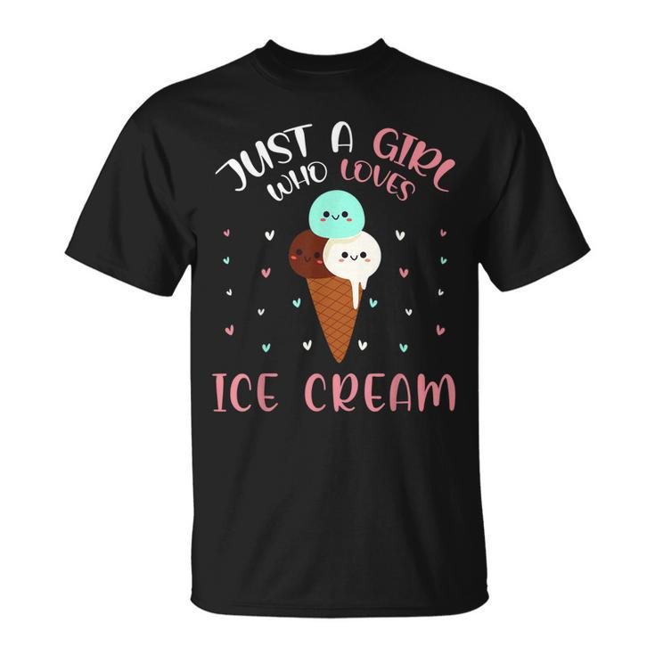 Just A Girl Who Loves Ice Cream Lover Cute Summer Vacation Unisex T-Shirt