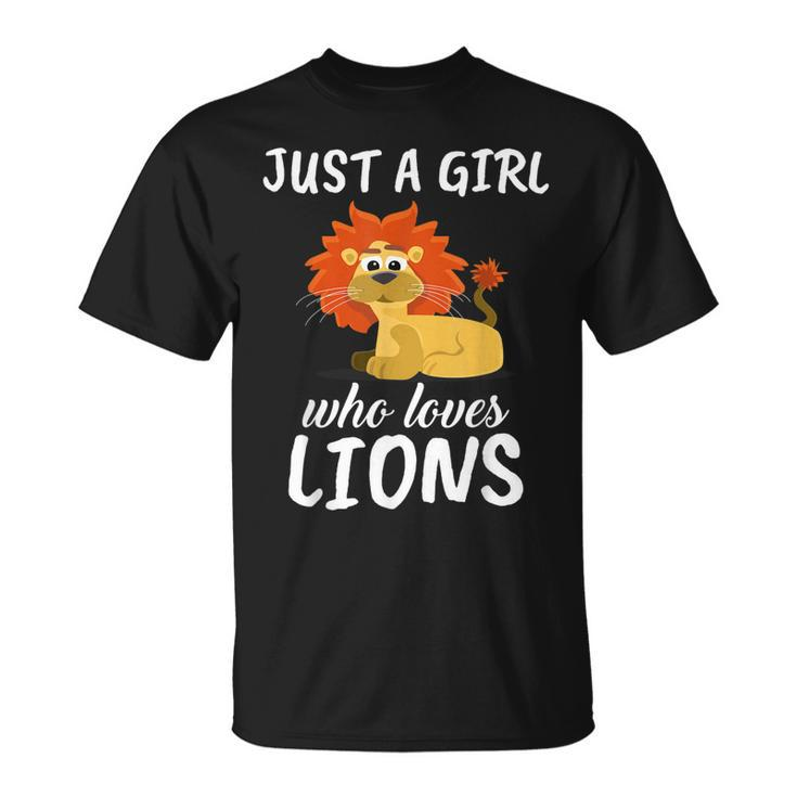 Just A Girl Who Loves Lions Clothes Outfit Gift Lion  Unisex T-Shirt