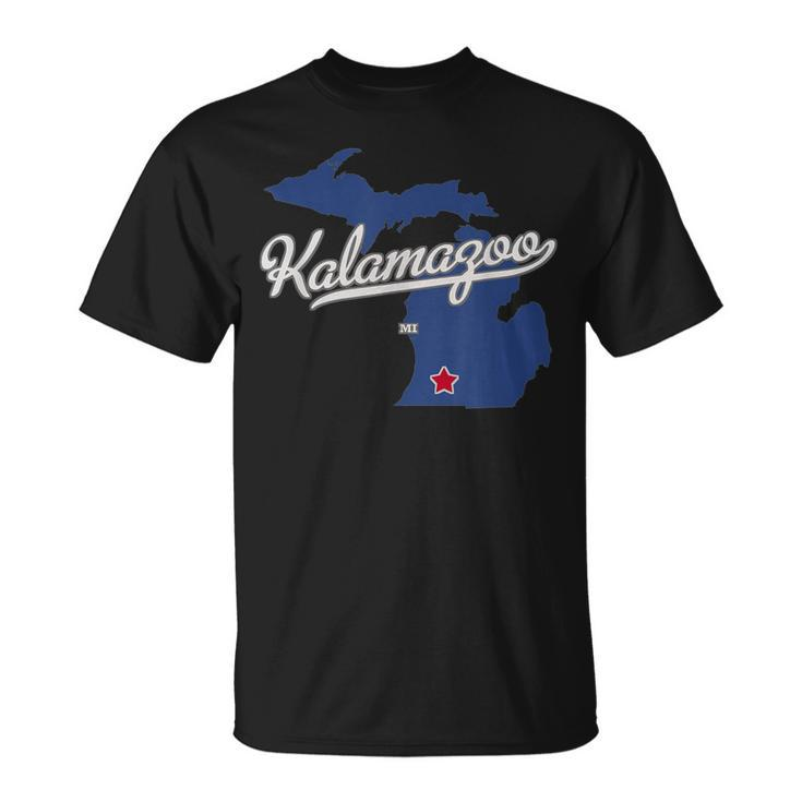 Kalamazoo Michigan Mi Map  Unisex T-Shirt