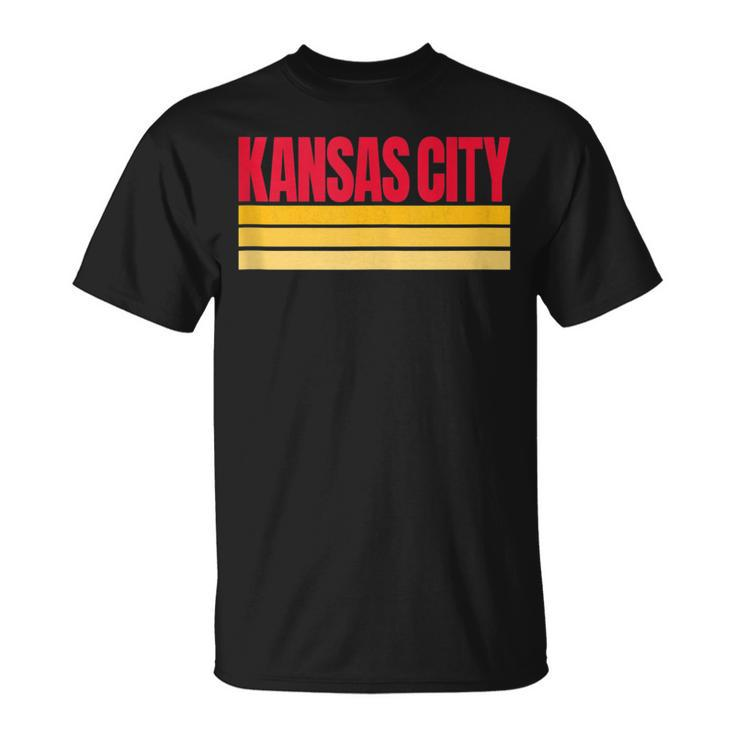Kansas City Red Yellow Retro Striped Hometown Kansas City Kc T-Shirt