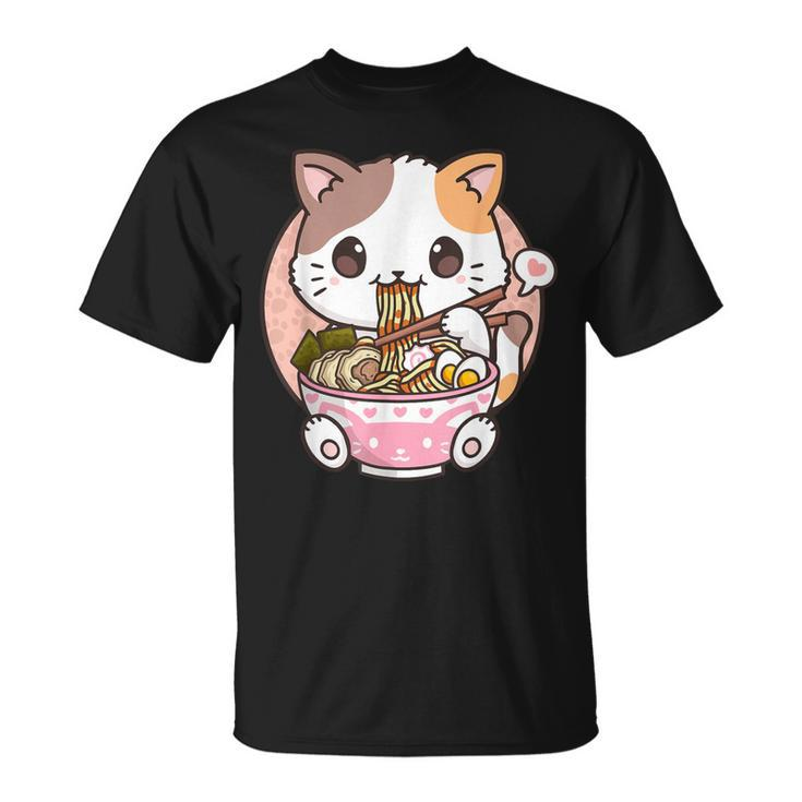 Kawaii Anime Ramen Cat Neko T-Shirt