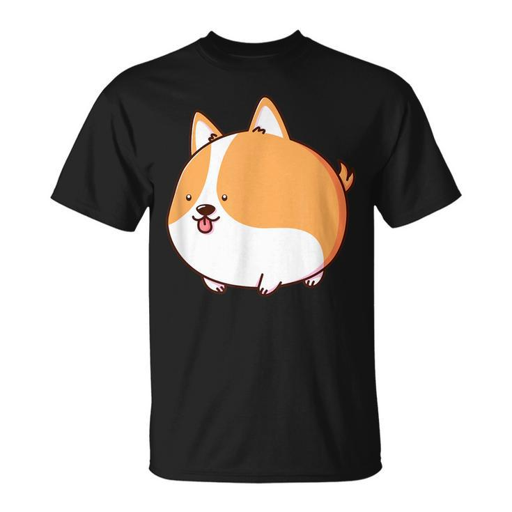 Kawaii Cute Funny Chubby Fat Chunky Corgi Dog Animal Lover  Unisex T-Shirt