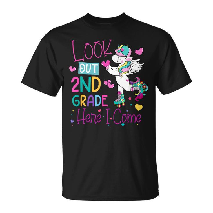 Kids Look Out 2Nd Grade Grade Here I Come Unicorn  Unisex T-Shirt
