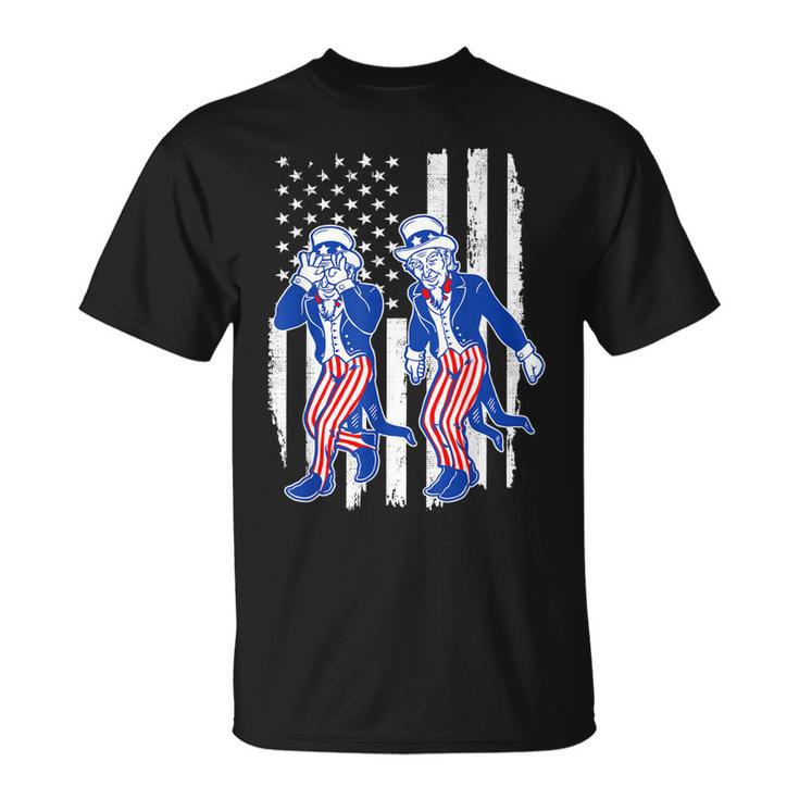 Kids Uncle Sam Griddy Dance  4Th Of July American Flag  Unisex T-Shirt