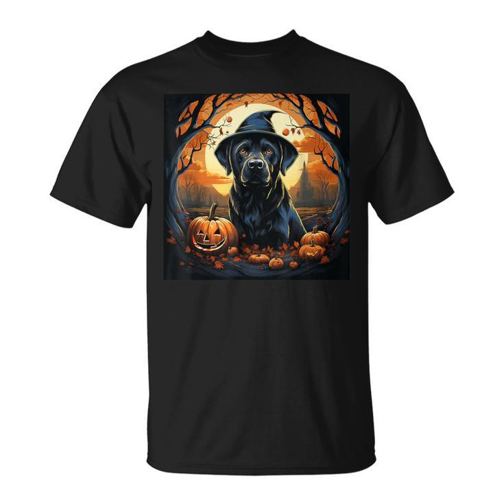Labrador Witch With Pumpkin Halloween Costume Lab Lover T-Shirt