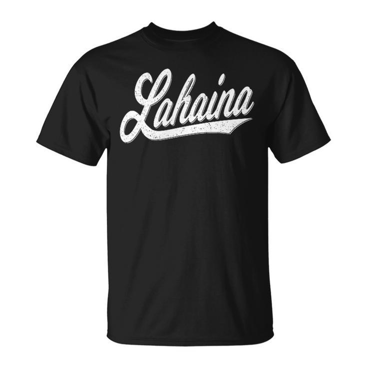 Lahaina Maui Hawaii Varsity Script Sports Jersey Style T-Shirt