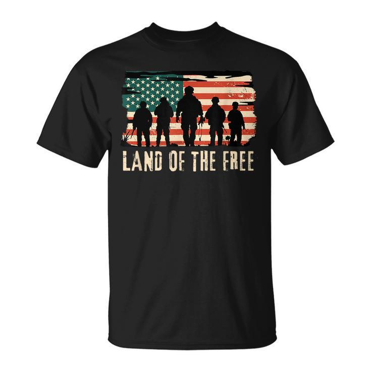 Land Of The Free - Patriotic American Flag Usa 4Th Of July  Unisex T-Shirt