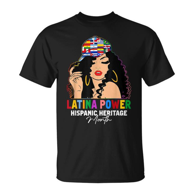 Latina Power Hispanic Heritage Month Country Flags T-Shirt