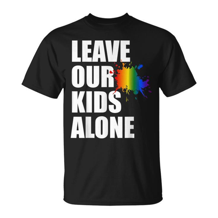 Leave Our Kids Alone Usa Pride Flag Antiwoke Anti Liberal Pride Month Funny Designs Funny Gifts Unisex T-Shirt