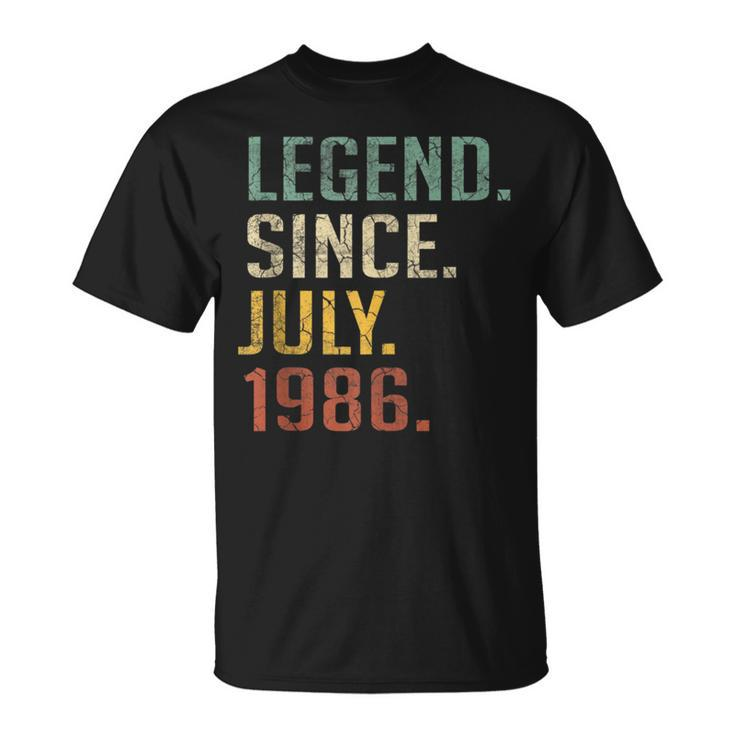 Legend Since July 1986 34Th Birthday Gift 34 Year Old Unisex T-Shirt