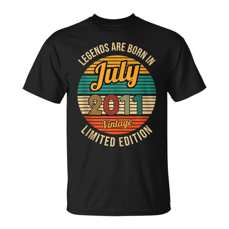 Legends Are Born In July 2011 10Th Birthday Unisex T-Shirt