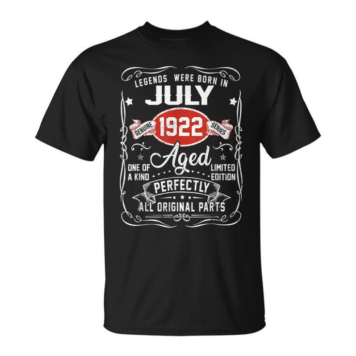 Legends Were Born In July 1922 99Th Birthday Gifts Unisex T-Shirt