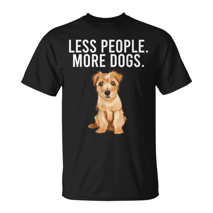 Less People More Dogs Norfolk Terrier Introvert T-shirt