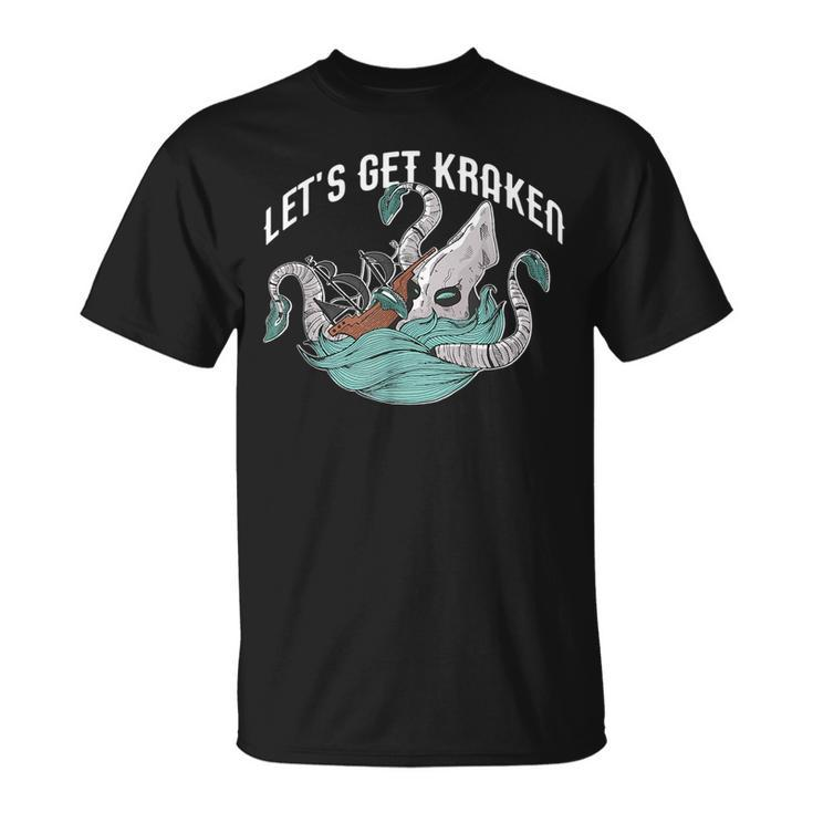 Lets Get Kraken Funny Sea Creature Meme Crackin Pun  Unisex T-Shirt