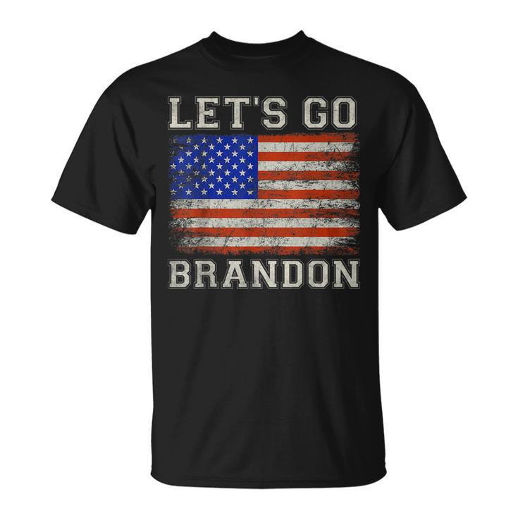 Lets Go Brandon American Flag Anti Liberal Us Gift For Mens Unisex T-Shirt