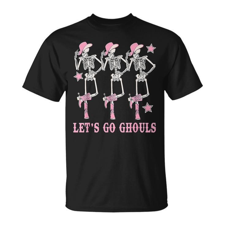 Let's Go Ghouls Western Skeletons Bachelorette Halloween T-Shirt