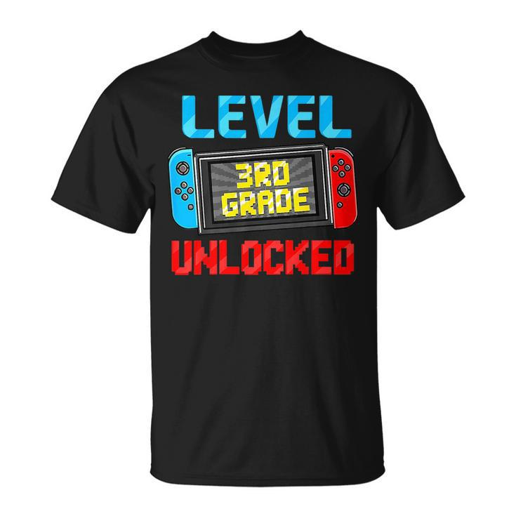 Level 3Rd Grade Unlocked Back To School First Day Boy Girl  3Rd Grade Funny Gifts Unisex T-Shirt