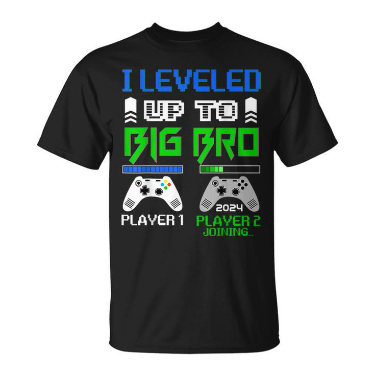 Leveled Up To Big Brother 2024 Cute Im Going To Be A Big Bro  Funny Gifts For Brothers Unisex T-Shirt