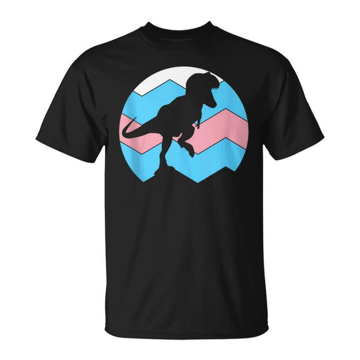 Lgbt Trans Flag Mtf Ftm Funny Dinosaur Transgender Gay Pride  Unisex T-Shirt