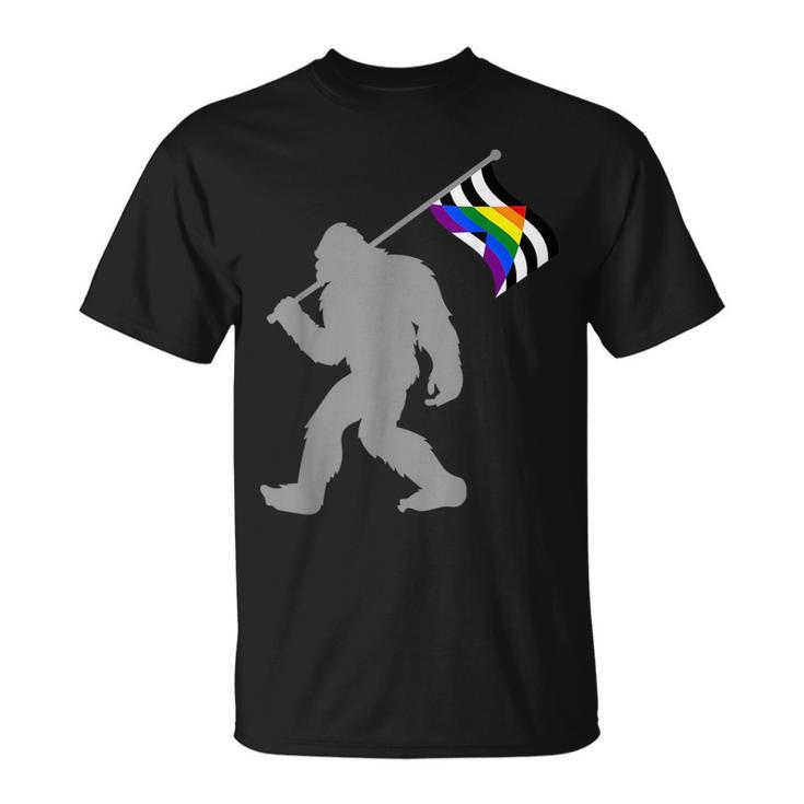 Lgbtq Straight Alliance Pride Flag On Straight Gay Ally  Unisex T-Shirt