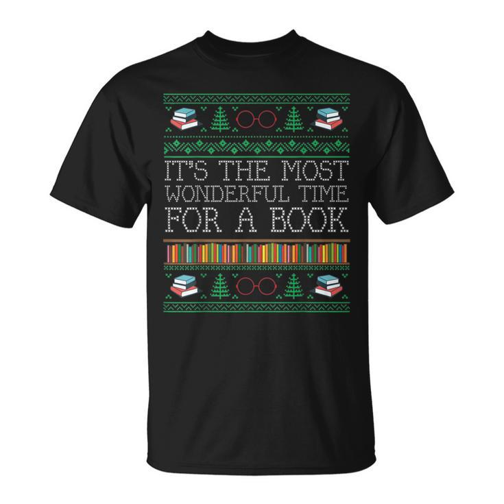 Librarian Books Reading Ugly Christmas Sweaters T-Shirt