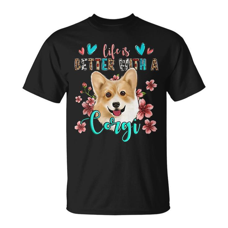 Life Is Better With A Corgi Western Leopard National Pet Day  Unisex T-Shirt