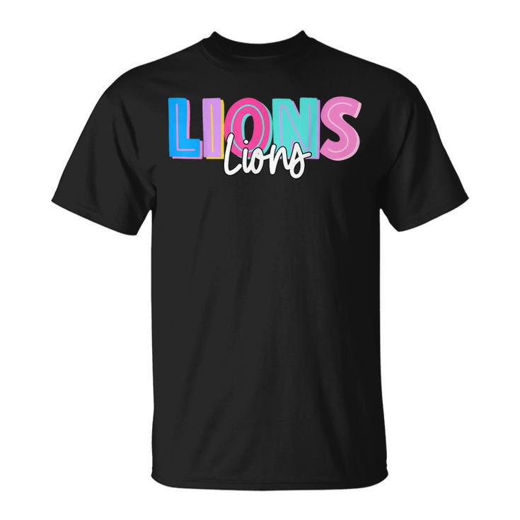 Lions Colorful School Spirit T-Shirt
