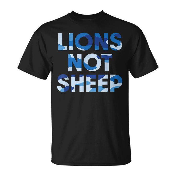 Lions Not Sheep Blue Camo Camouflage  Unisex T-Shirt