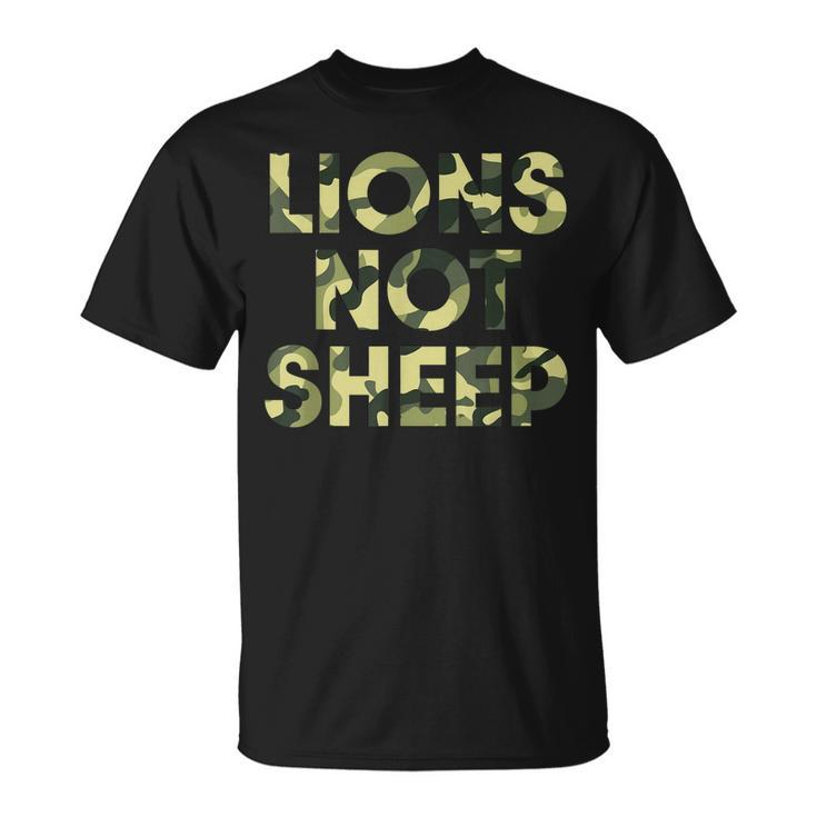 Lions Not Sheep Regular Green Camo Camouflage  Unisex T-Shirt