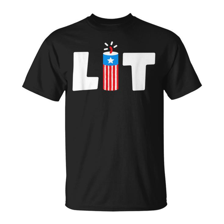 Lit 4Th Of July Patriotic Vintage Unisex T-Shirt