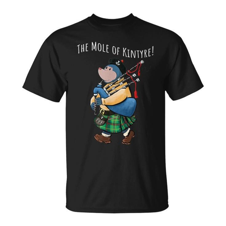 The Little Mole Of Kintyre Playing Bagpipes T-Shirt
