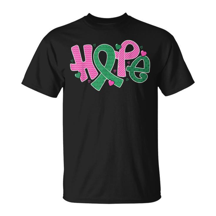 Liver And Breast Cancer Hope October Cancer Awareness Month T-Shirt