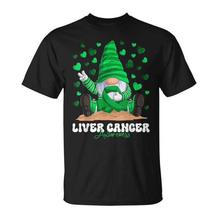 Liver Cancer Awareness Month Green Ribbon Gnome T-Shirt
