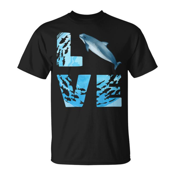 Love Harbor Porpoise Whale Sea Animals Marine Mammal Whales T-Shirt