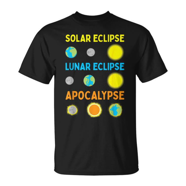 Lunar Solar Eclipse And Apocalypse Science T-Shirt