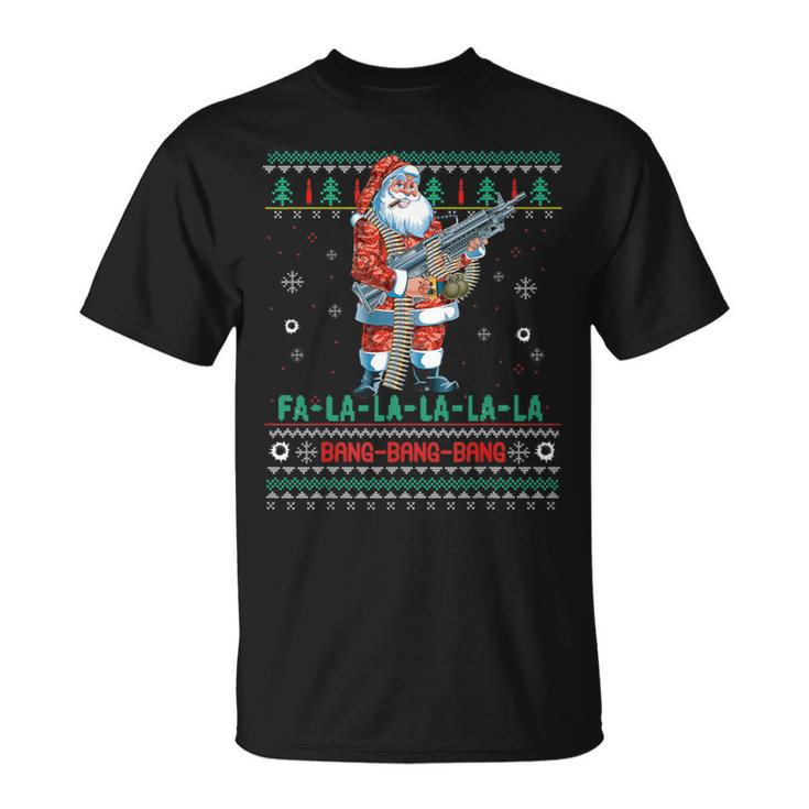 Machine Santa Claus Gun Lover Ugly Christmas Sweater T-Shirt