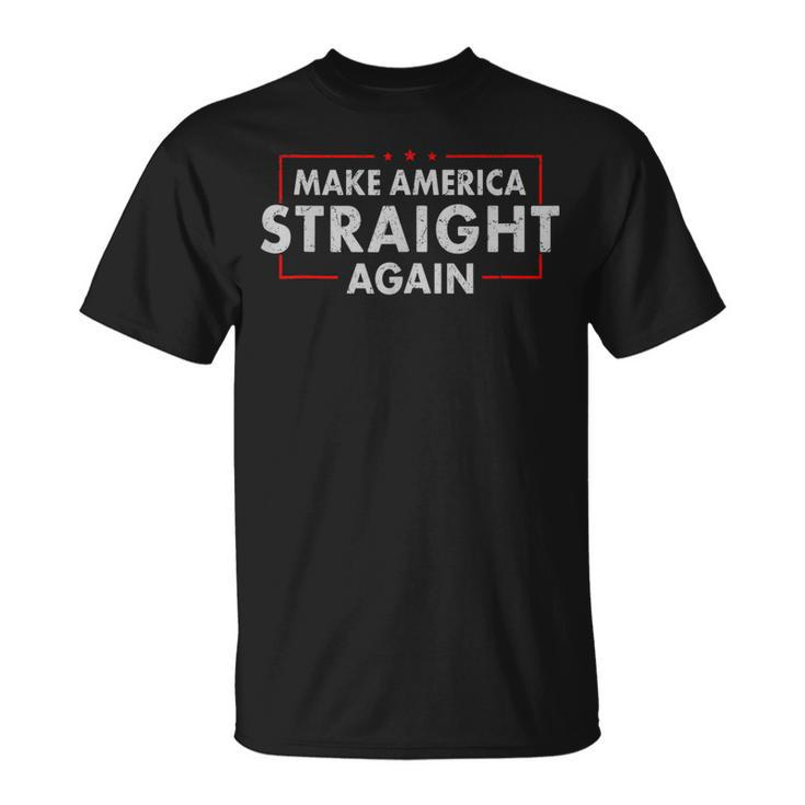 Masa Make America Straight Again American Us Flag Political Unisex T-Shirt