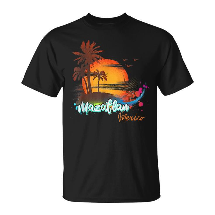 Mazatlan Mexico Beach Summer Vacation Palm Trees Sunset Men  Vacation Funny Gifts Unisex T-Shirt