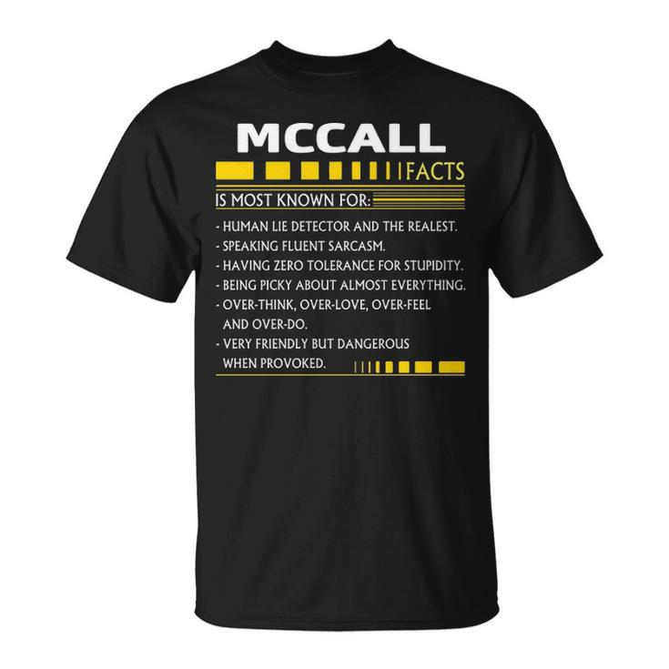 Mccall Name Gift Mccall Facts V2 Unisex T-Shirt