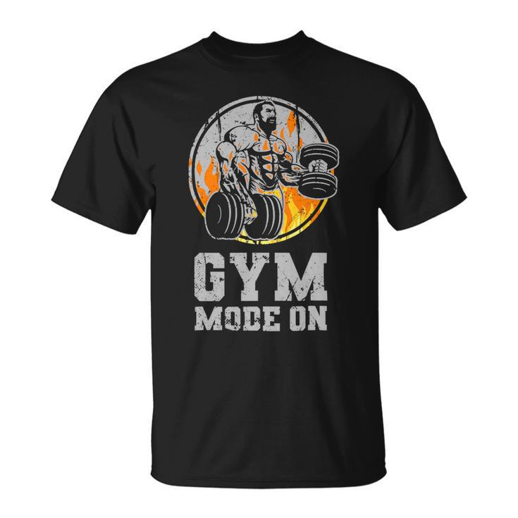 Mens Fitness Workout Gym Bodybuilder Gym Mode On Bodybuilding Unisex T-Shirt
