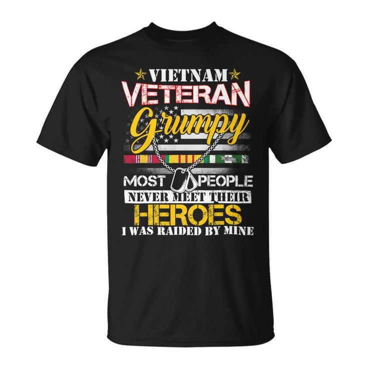 Mens Vietnam Veteran Grumpy Raised By My Hero Veteran Day 119 Unisex T-Shirt