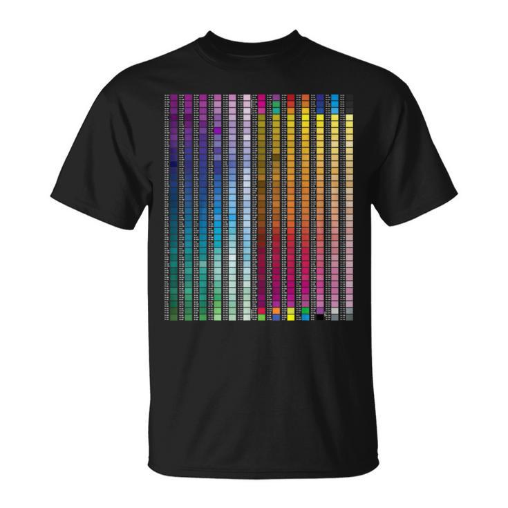Color Code Merch Merch Colors Reference Guide Chart Dtg Pod Dark Colors T-Shirt | Mazezy