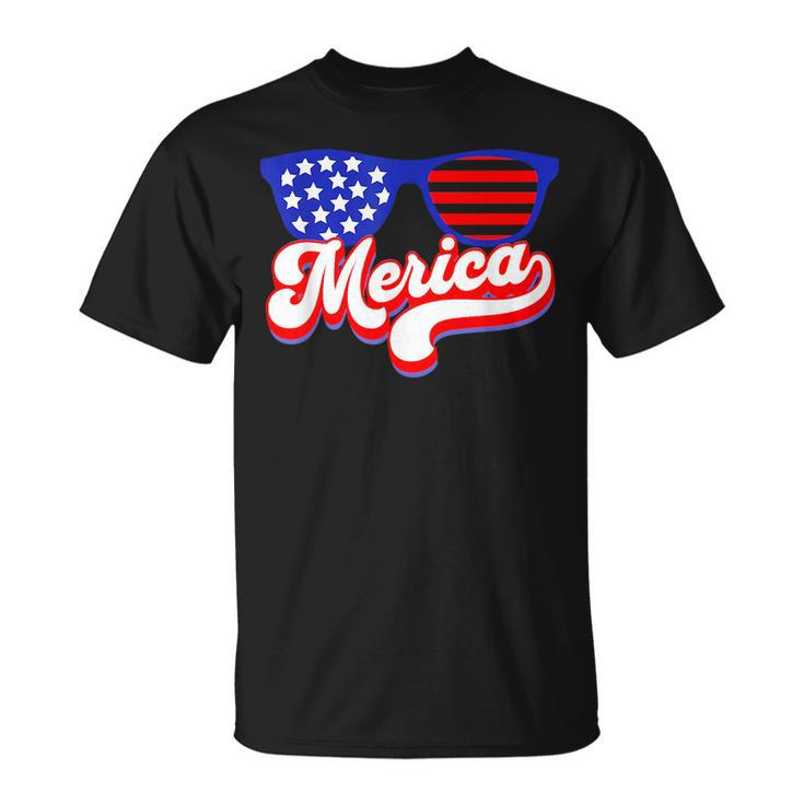 Merica 4Th Of July Patriotic American Flag Apparel Patriotic Funny Gifts Unisex T-Shirt